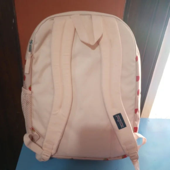 Jansport Pink Backpack with Strawberry Design - Picture 2 of 2